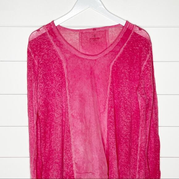 Pete & Greta Johnny Was Linen Handkerchief Hem Tunic Hot Pink Size Small - Picture 2 of 8